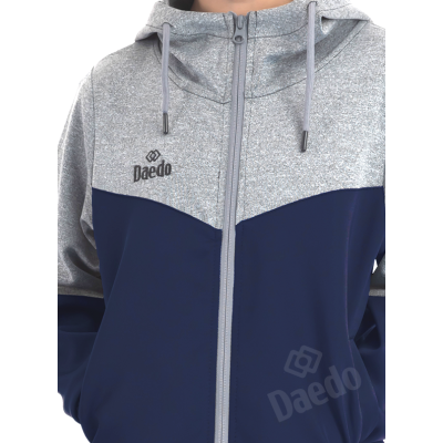 Survêtement avec Capuche Gris / Bleu Marine – 100 % Polyester, Tailles 12 à XXXL | Artsmartiaux.fr