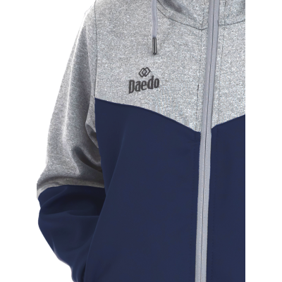 Survêtement avec Capuche Gris / Bleu Marine – 100 % Polyester, Tailles 12 à XXXL | Artsmartiaux.fr