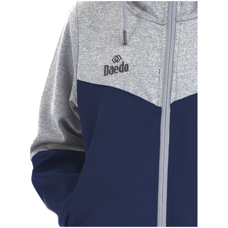 Survêtement avec Capuche Gris / Bleu Marine – 100 % Polyester, Tailles 12 à XXXL | Artsmartiaux.fr