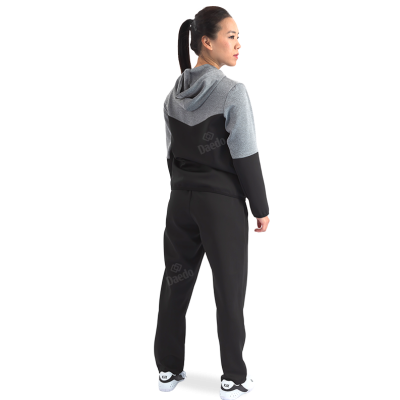 Survêtement avec Capuche Gris / Noir – 100 % Polyester, Tailles 12 à XXXL | Lesartsmartiaux.fr