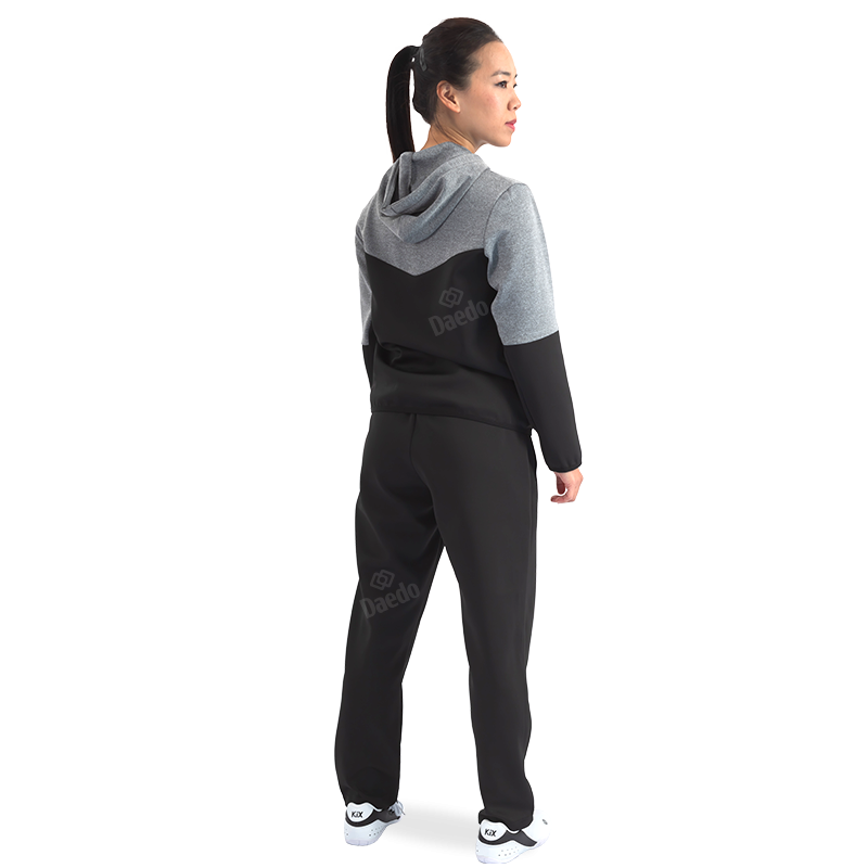 Survêtement avec Capuche Gris / Noir – 100 % Polyester, Tailles 12 à XXXL | Lesartsmartiaux.fr