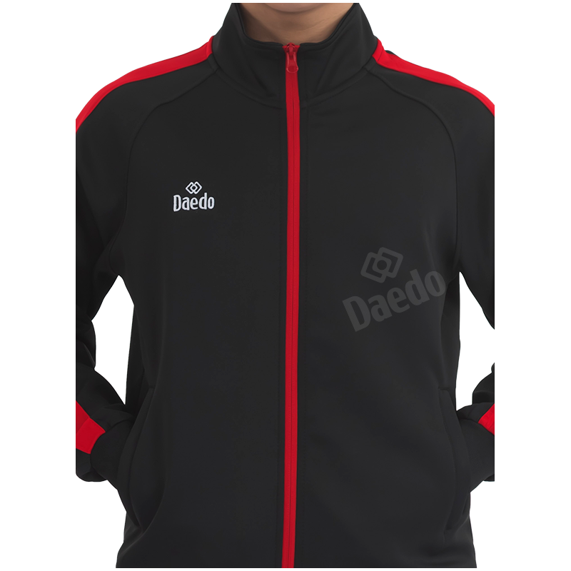 Survêtement Coupe Ajustée – Polyester 100%, Noir et Rouge, Tailles 10-XXXL | Artsmartiaux.fr