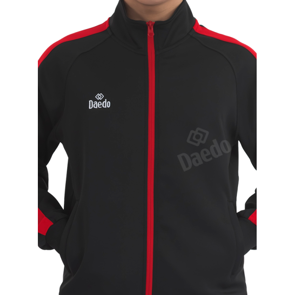 Survêtement Coupe Ajustée – Polyester 100%, Noir et Rouge, Tailles 10-XXXL | Artsmartiaux.fr
