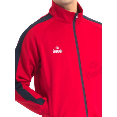Survêtement Coupe Ajustée Rouge et Bleu – Polyester 100%, Tailles 10-XXXL | Artsmartiaux.fr