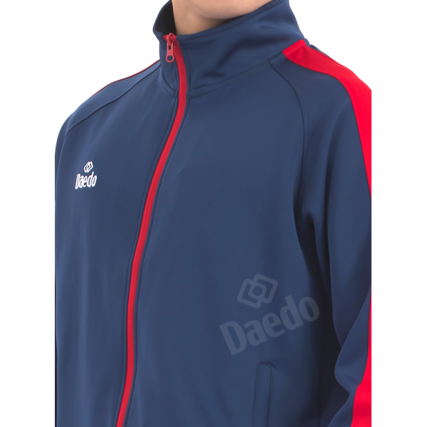 Survêtement Coupe Ajustée Bleu et Rouge – Polyester 100%, Tailles 10-XXXL | Artsmartiaux.fr
