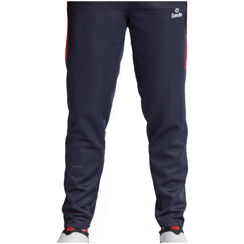 Survêtement Coupe Ajustée Sans Col Rouge et Bleu – Polyester 100%, Tailles 10-XXXL | Artsmartiaux.fr