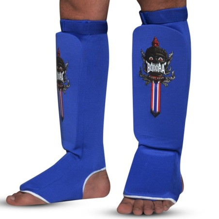 Protège-tibias Buddha Tubular Bleu Muay Thai MMA Kick Boxing