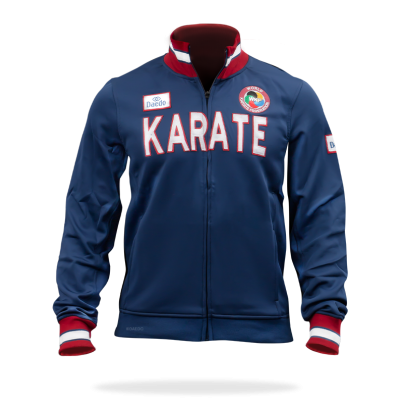 Veste Slim Karaté WKF – 90% Polyester, 10% Élasthanne, Tailles XXS-XXXL | Artsmartiaux.fr