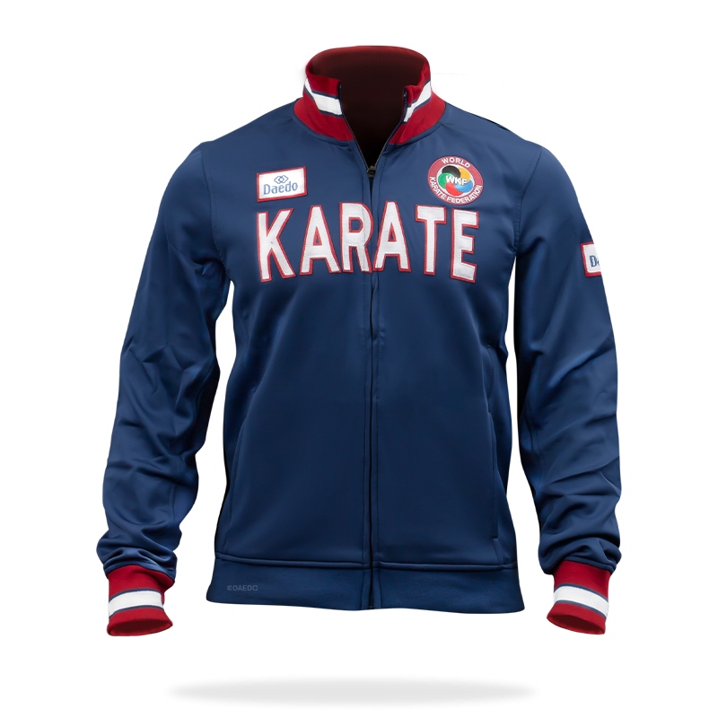 Veste Slim Karaté WKF – 90% Polyester, 10% Élasthanne, Tailles XXS-XXXL | Artsmartiaux.fr