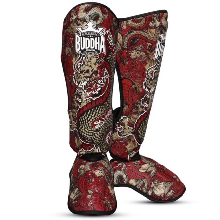 Protège-tibias Muay Thai Kick Boxing Dragon Red