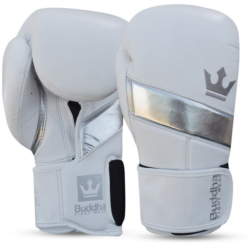 Gants de boxe Muay Thai Kick Boxing Epic Cuir Blanc