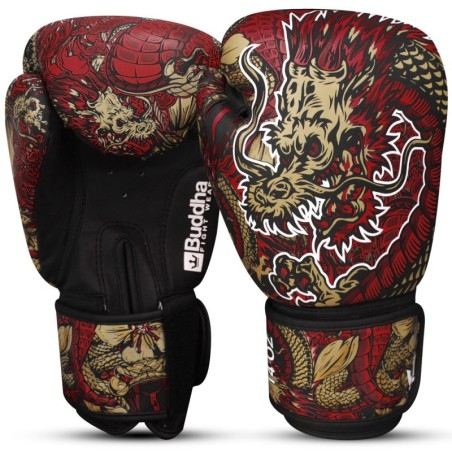 Gants de boxe Muay Thai Kick Boxing Fantasy Dragon Rouge