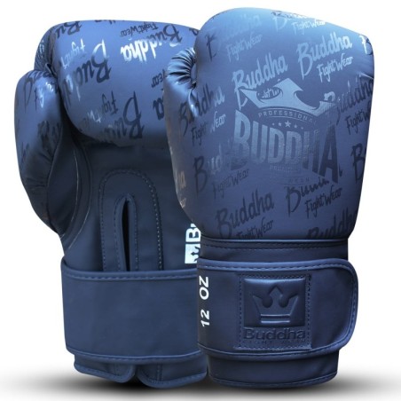Gants de boxe Muay Thai Kick Boxing Top Premium Blue Navy Blue Matt