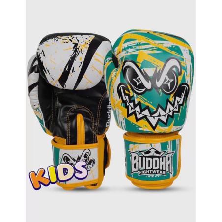 Gants pour enfants Buddha Creepy Vert Jaune Blanc