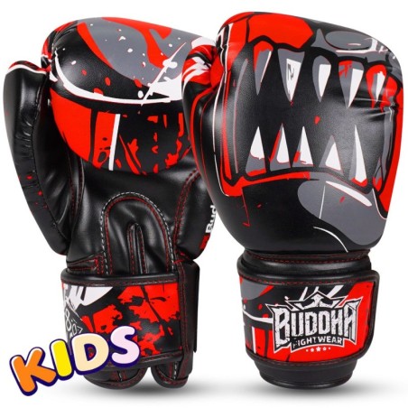 Guantes Infantiles Buddha Jaws Negro Rojo