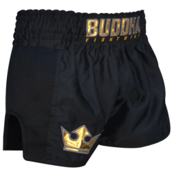 Muay Thai Kick Boxing Buddha Retro Kick Boxing Pants Premium Black.