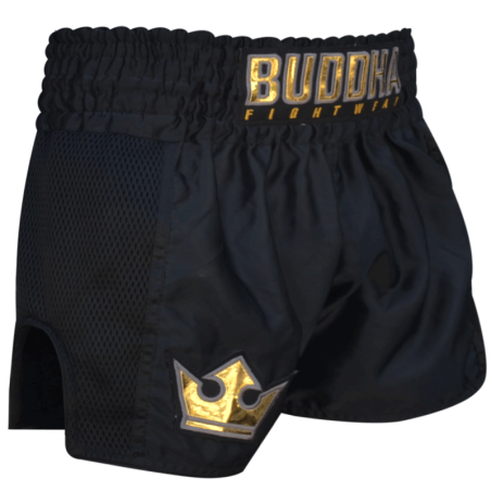 Muay Thai Kick Boxing Buddha Retro Kick Boxing Pants Premium Black.
