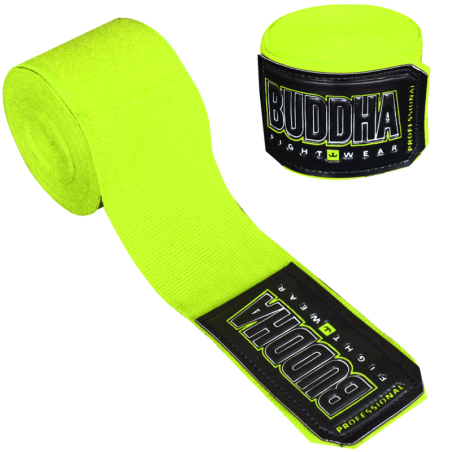 Bandages de boxe Semi Elastique Coton Fluor Jaune