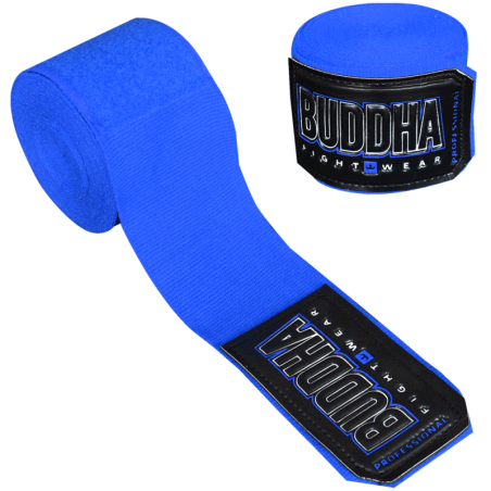 Bandages de boxe semi-élastiques en coton bleu