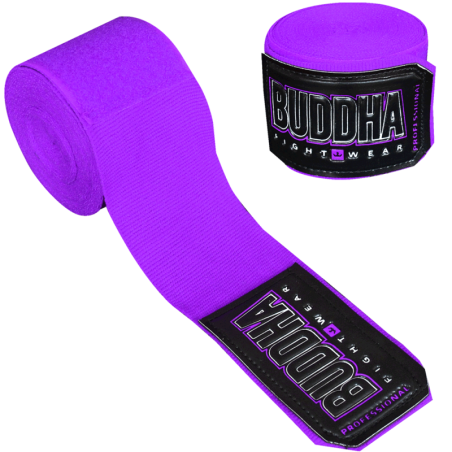 Bandages de boxe en coton semi-élastique violet