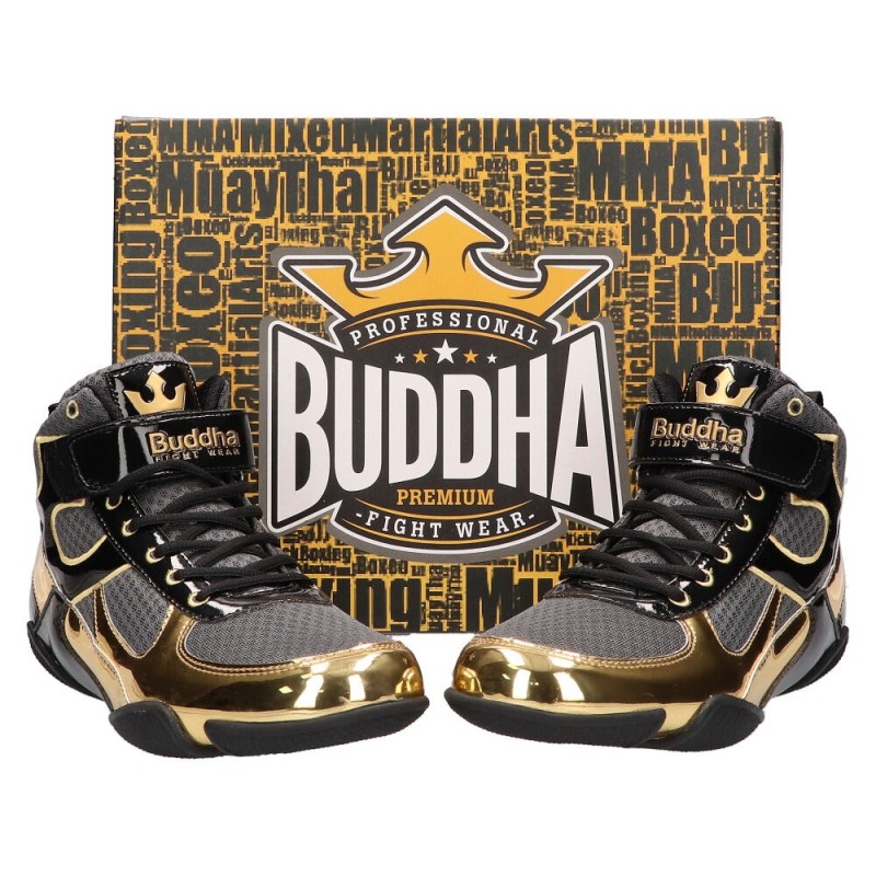Chaussures de boxe Buddha One gris foncé-or