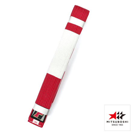 Ceinture rouge et blanche Mitsuboshi J135