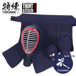 Tokuren Z Silver - Jissengata 4mm Orizashi Men Kote Tare Set