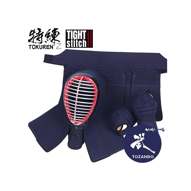 Tokuren Z Silver - Jissengata 4mm Orizashi Men Kote Tare Set