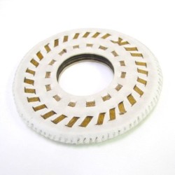 White Leather Threaded Shinai Tsuba