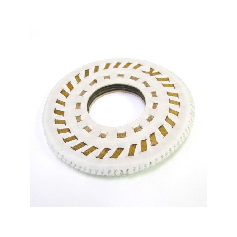 White Leather Threaded Shinai Tsuba