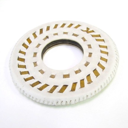 White Leather Threaded Shinai Tsuba