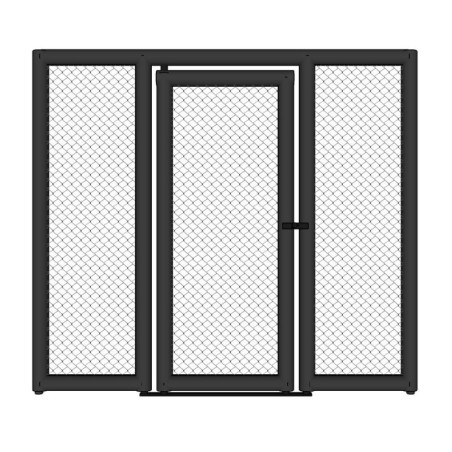 Panneau de cage MMA avec porte et rembourrage gauche et droit