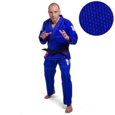 Kimono Fighter BJJ en paille de riz - Bleu