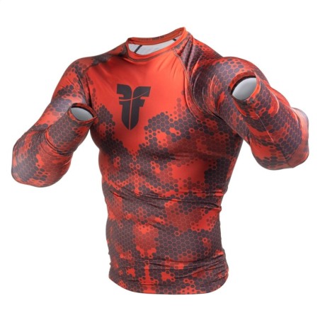 Rashguard de combat en nid d'abeille - rouge, FRG-18