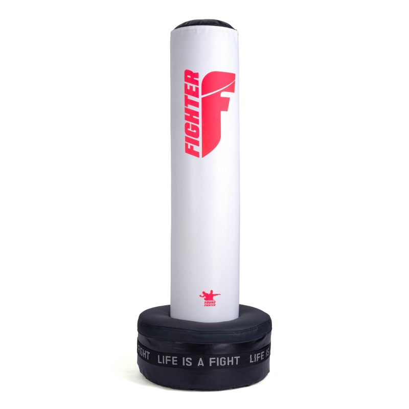 Sac de boxe autoportant Fighter YOUNG - blanc/rose