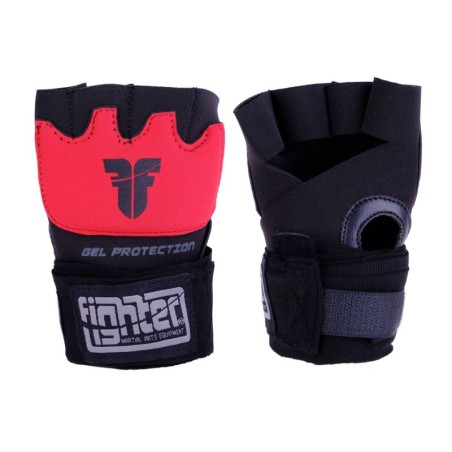 Bandages Fighter Gel - noir/rouge, FGWN-001BR