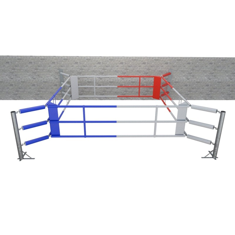 Bodenboxring Fighter Wall II mit 3 Seilen - 5m