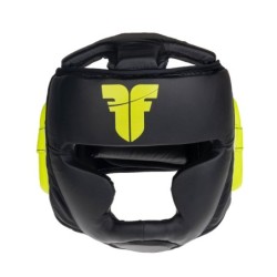 Kopfschutz Fighter Sparring - schwarz/neongelb - S/M