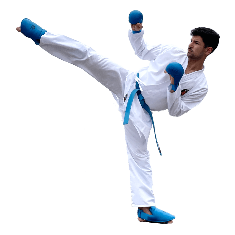 Karategi Shureido Waza – WKF Approved 2025-2029, Broderie Épaules Bleue/Rouge, Vêtement Sur Mesure | Artsmartiaux.fr
