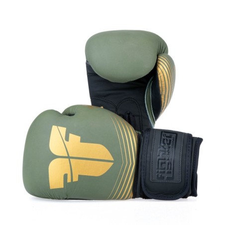 Fighter Boxing Gloves SPLIT Stripes - khaki/gold - 8