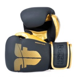 Fighter Boxing Gloves Secure Fit - black/gold - 8