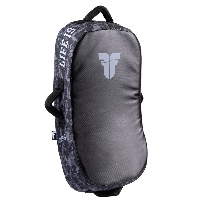 Fighter Kicking Shield - MULTI GRIP - Life is a Fight - Gray Camo