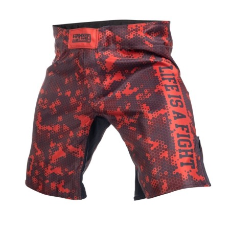 Fighter MMA Shorts - Honeycomb - red