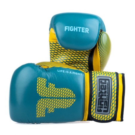 Fighter Boxing Gloves Training - blue/yellow