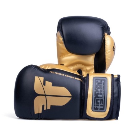 Fighter Boxing Gloves Training PU - black/gold