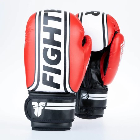 Gants de boxe Fighter Basic Stripe - jaune fluo/noir