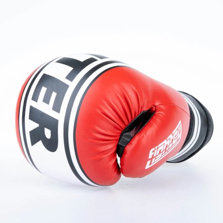 Gants de boxe Fighter Basic Stripe - jaune fluo/noir