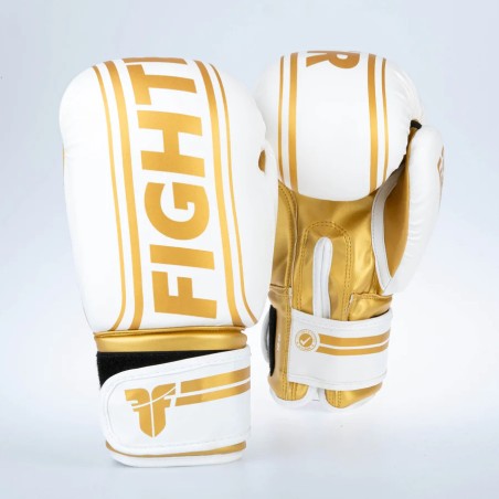 Gants de boxe Fighter Basic Stripe - jaune fluo/noir