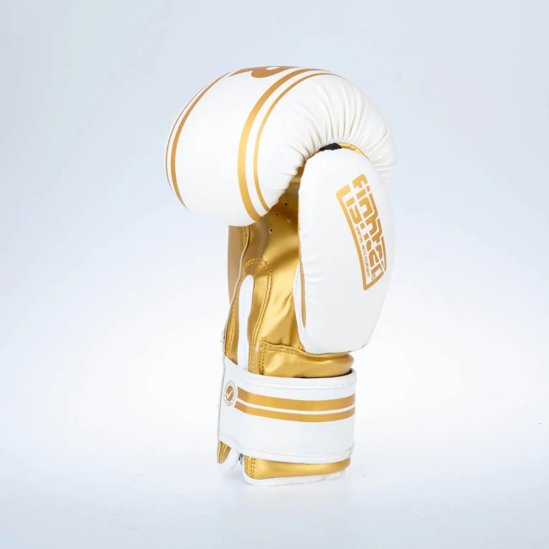 Gants de boxe Fighter Basic Stripe - jaune fluo/noir