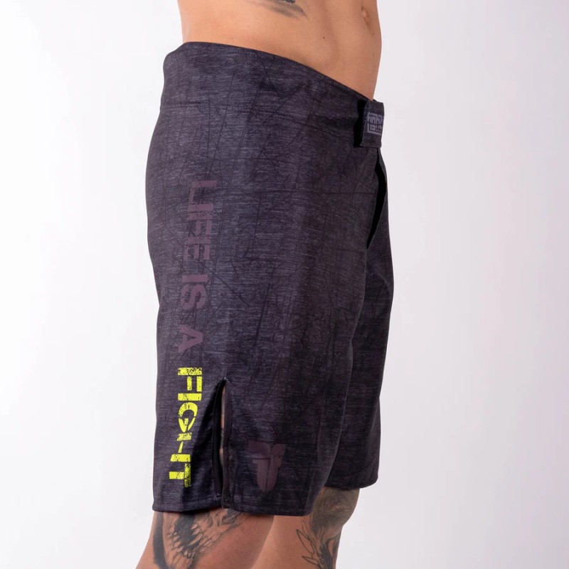 Short de combat MMA - La vie est un combat - gris
